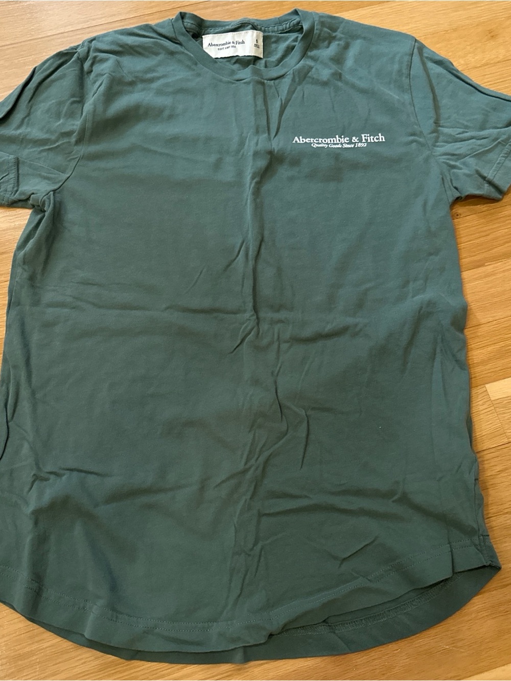 Abercrombie & Fitch Men's Deep Green Logo Short-Sleeve Tee